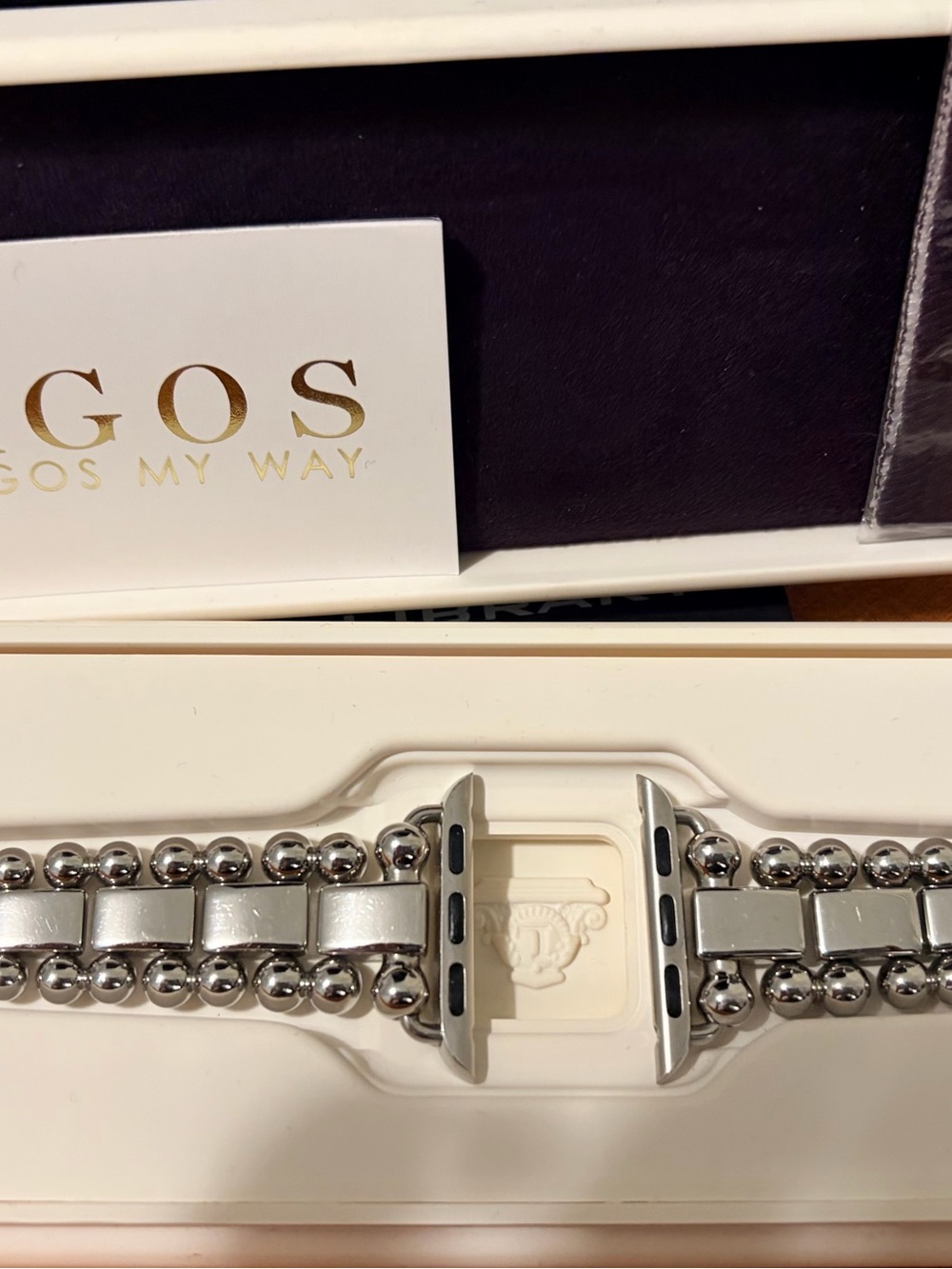 LAGOS Silver Beaded Double-Row Apple Watch Band